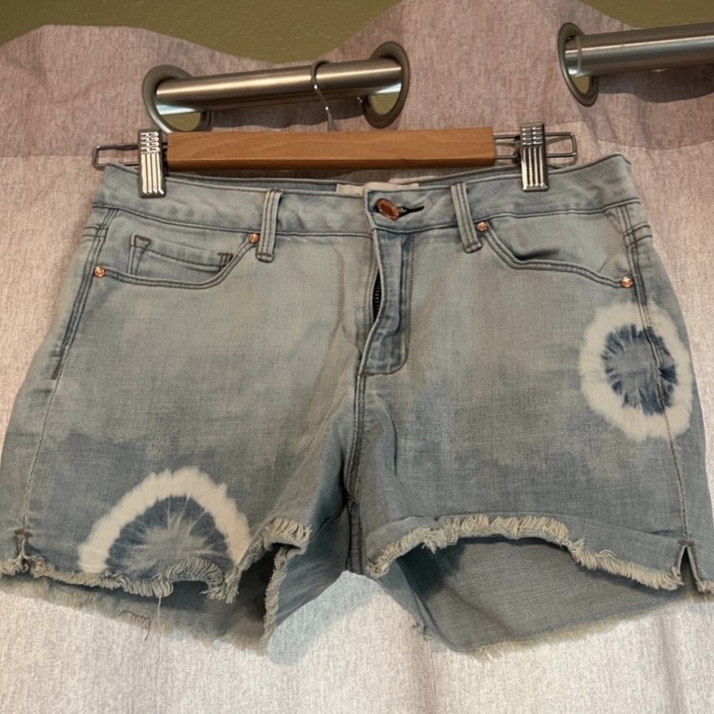 Bohemian tie dye rough hem women's shorts size 28   RACHEL Rachael Roy Denim